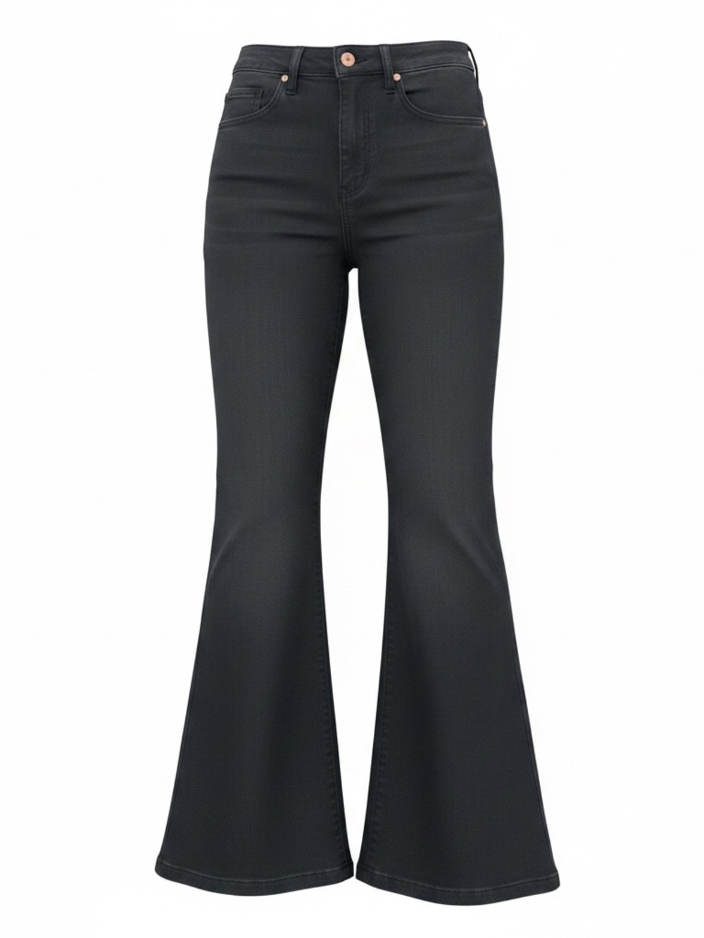 RISEN  Black Flare Leg Jeans for Women with Stretch